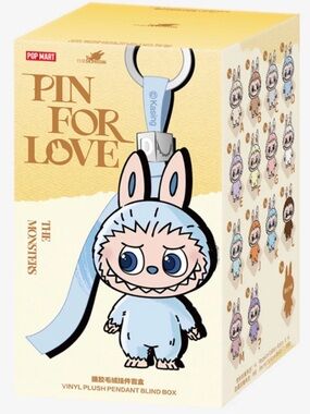 Pop Mart Pin For Love Monster Vinyl Plush Keychain LETTER F